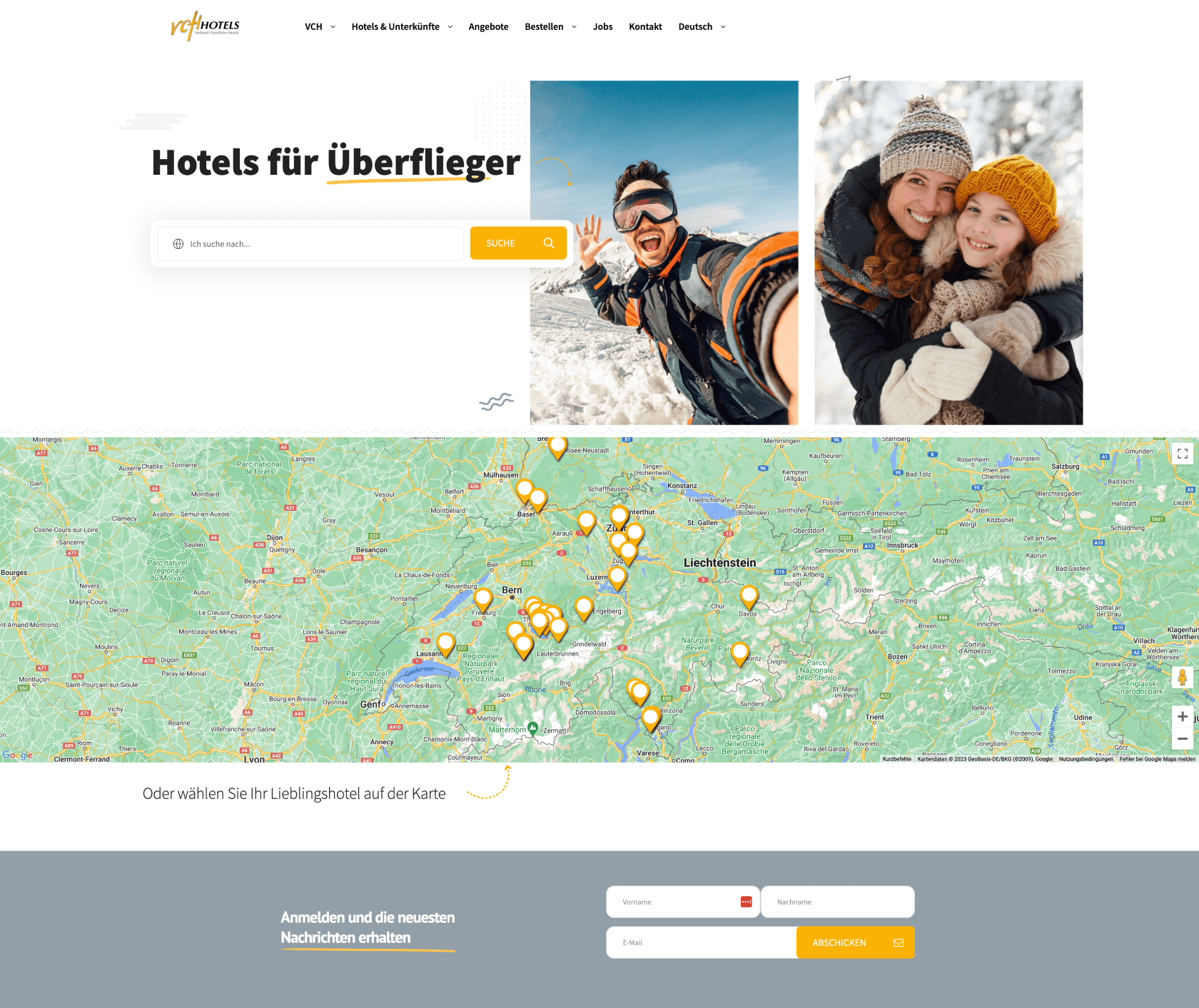 Screenshot von VCH - Verband Christlicher Hotels Schweiz
